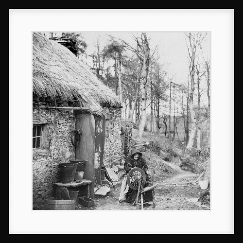 Old Lady at her Spinning Wheel, Isle of Man by George Bellett Cowen